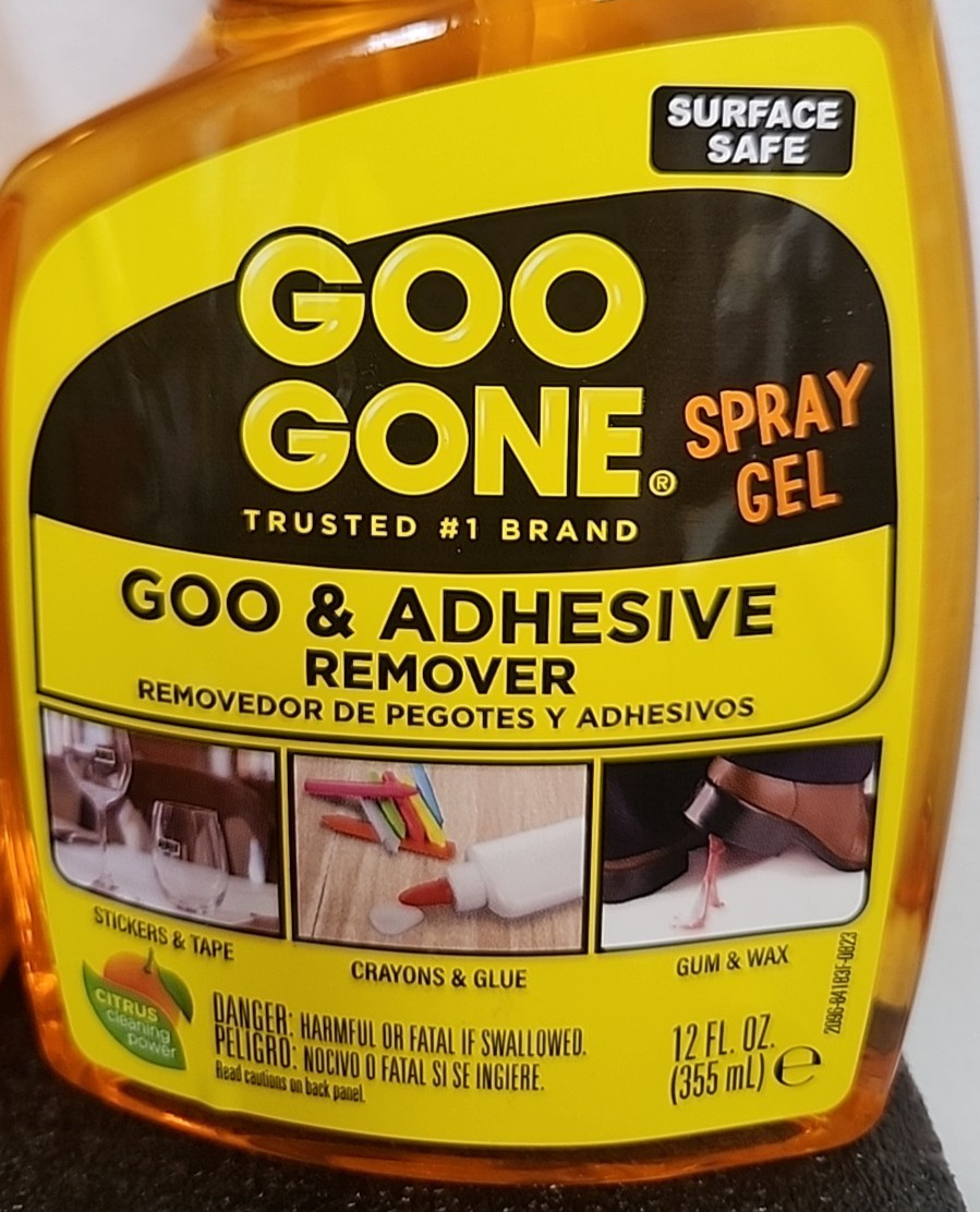 Goo Gone GOO & Adhesive Remover Spray Gel/Lot of 2/12 fl oz each