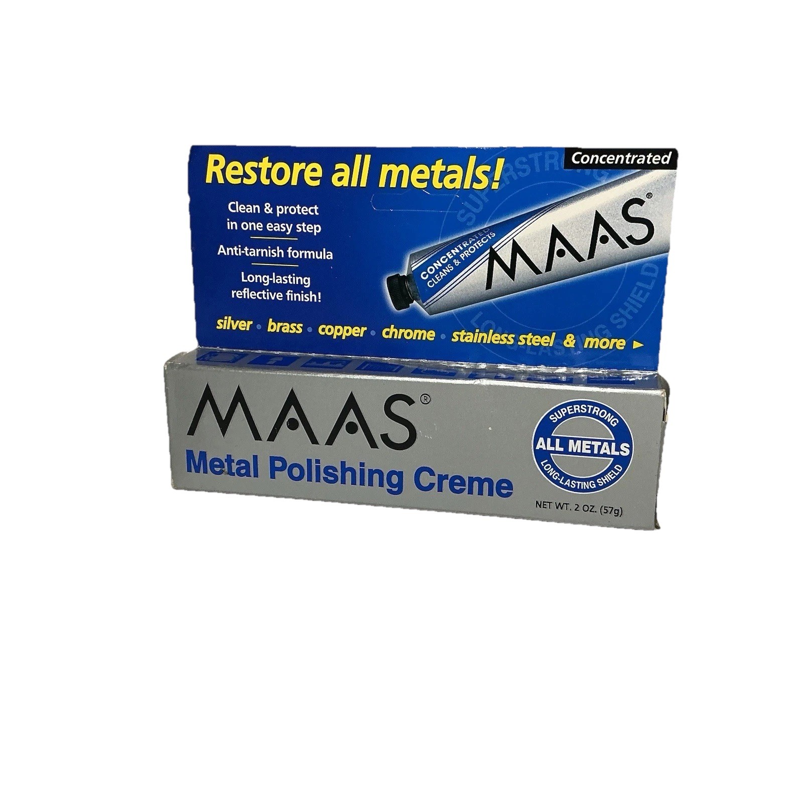 MAAS 2 oz. Concentrated Polishing Creme 2 Ounce Tube-All Metals Made in USA NIB