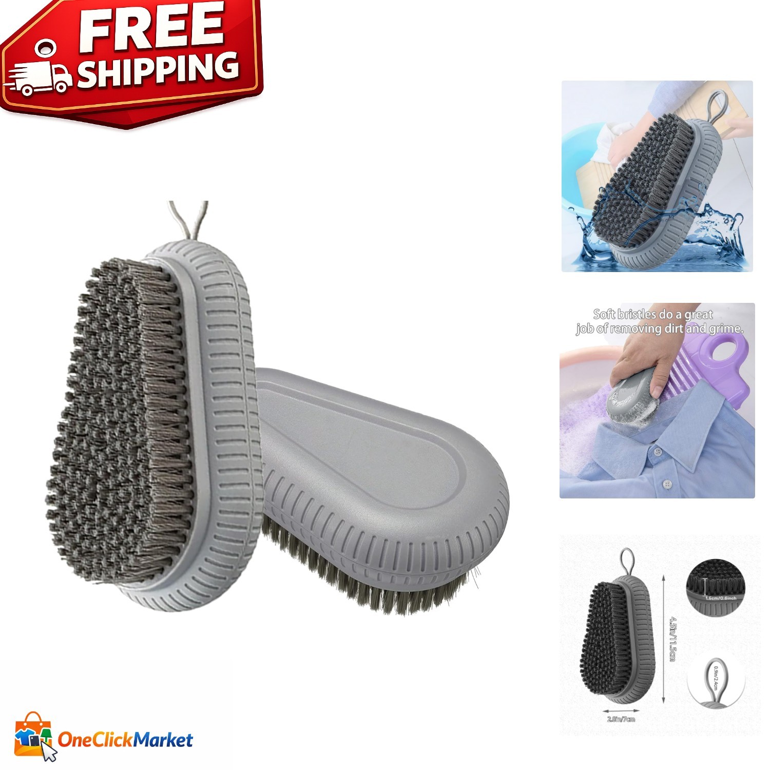 Compact Carpet Cleaning Brush Set – Soft Grip Brushes for Various Surfaces