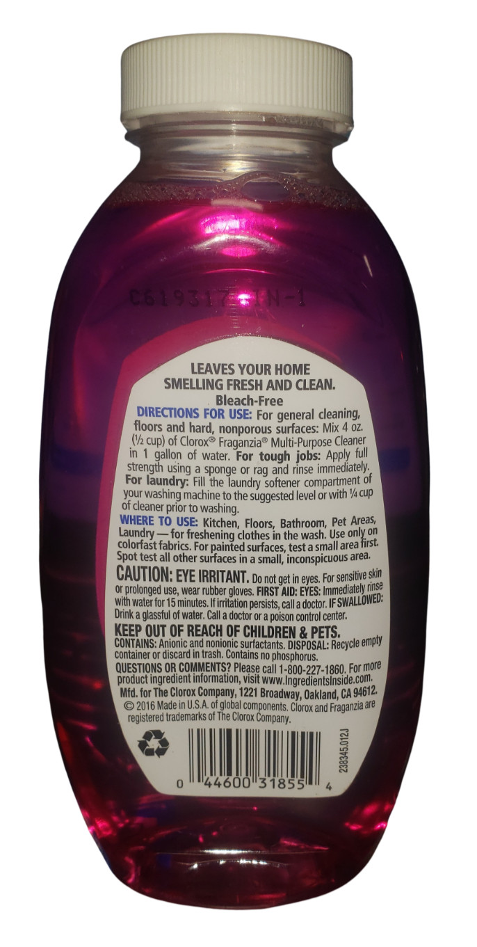 Clorox Fraganzia Spring Multi-Purpose Liquid Cleaner 10.75 oz Concentrated NEW