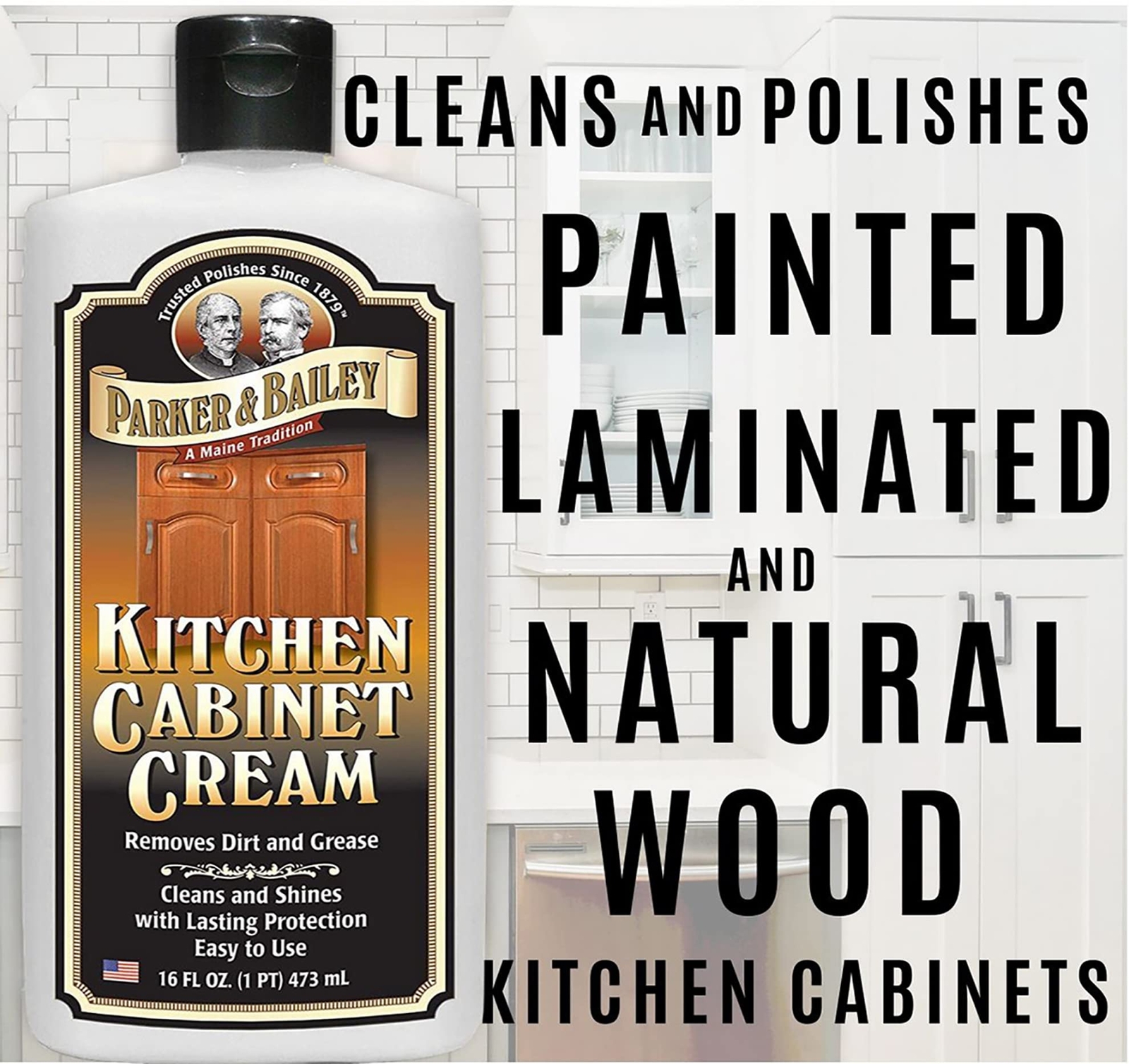 Parker and Bailey Kitchen Cabinet Cleaner Creme 16 Fl Oz Wood Restore and Polish