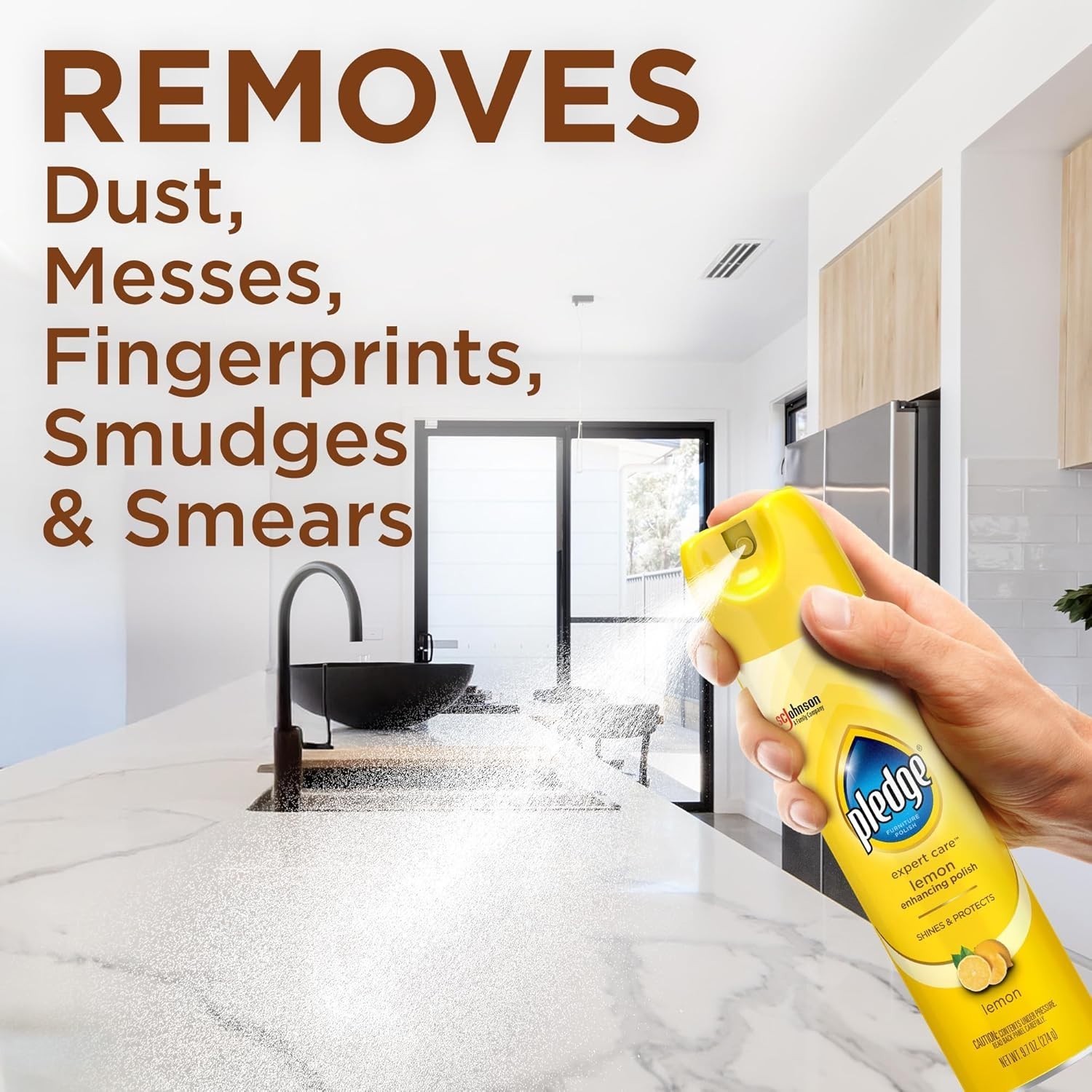 Lemon Scented Enhancing Polish Spray for Wood & Stainless Steel Surfaces – 9.7oz