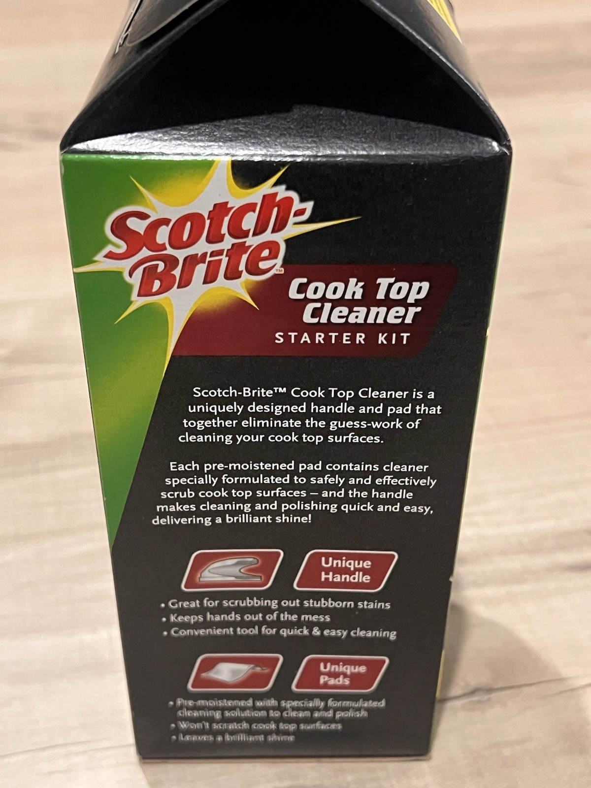 3M Scotch Brite Glass Cook Top Cleaner Starter Kit (1 Handle & 6 pads) New