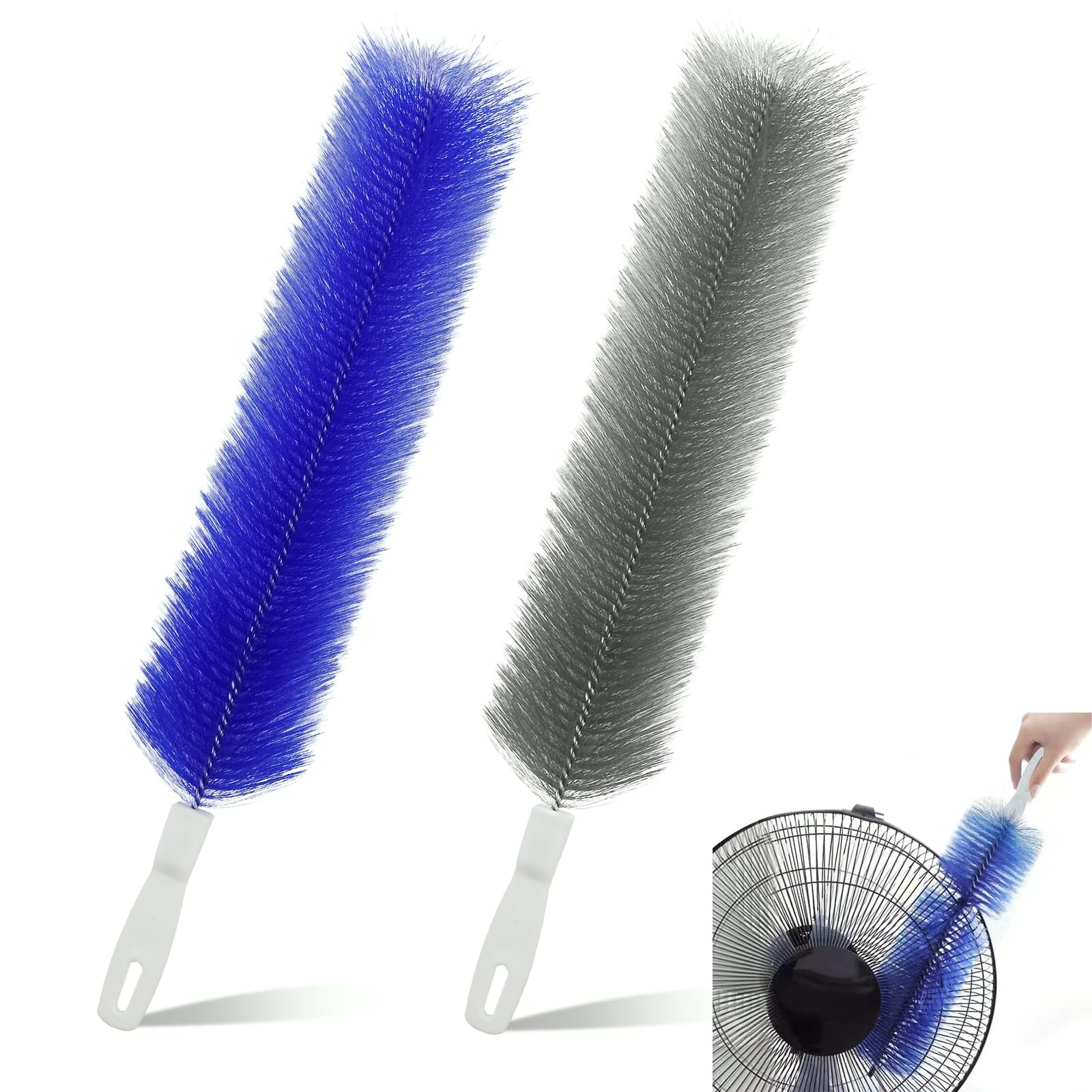 2 Pcs Bendable Cobweb Duster Plastic Fan Cleaner Duster Brush for Aircon