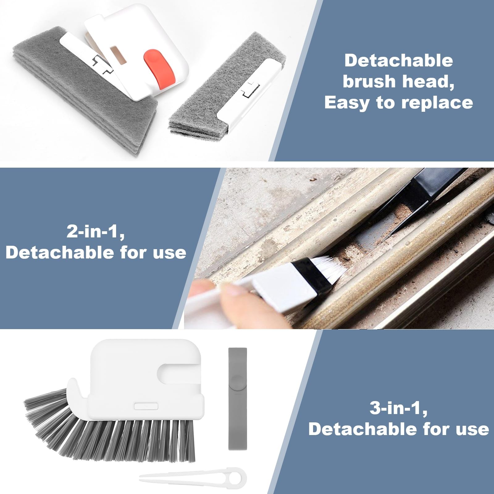 15 Pcs Window Groove Cleaning Brush Tool, Door Window Track Cleaner Groove Ga…