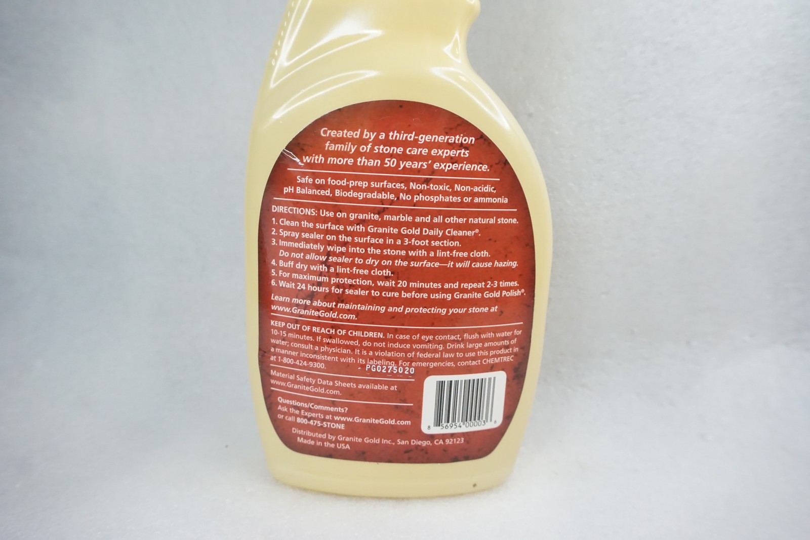 Granite Gold Sealer 24 fl oz Spray Bottle for Stone Countertops Marble Granite