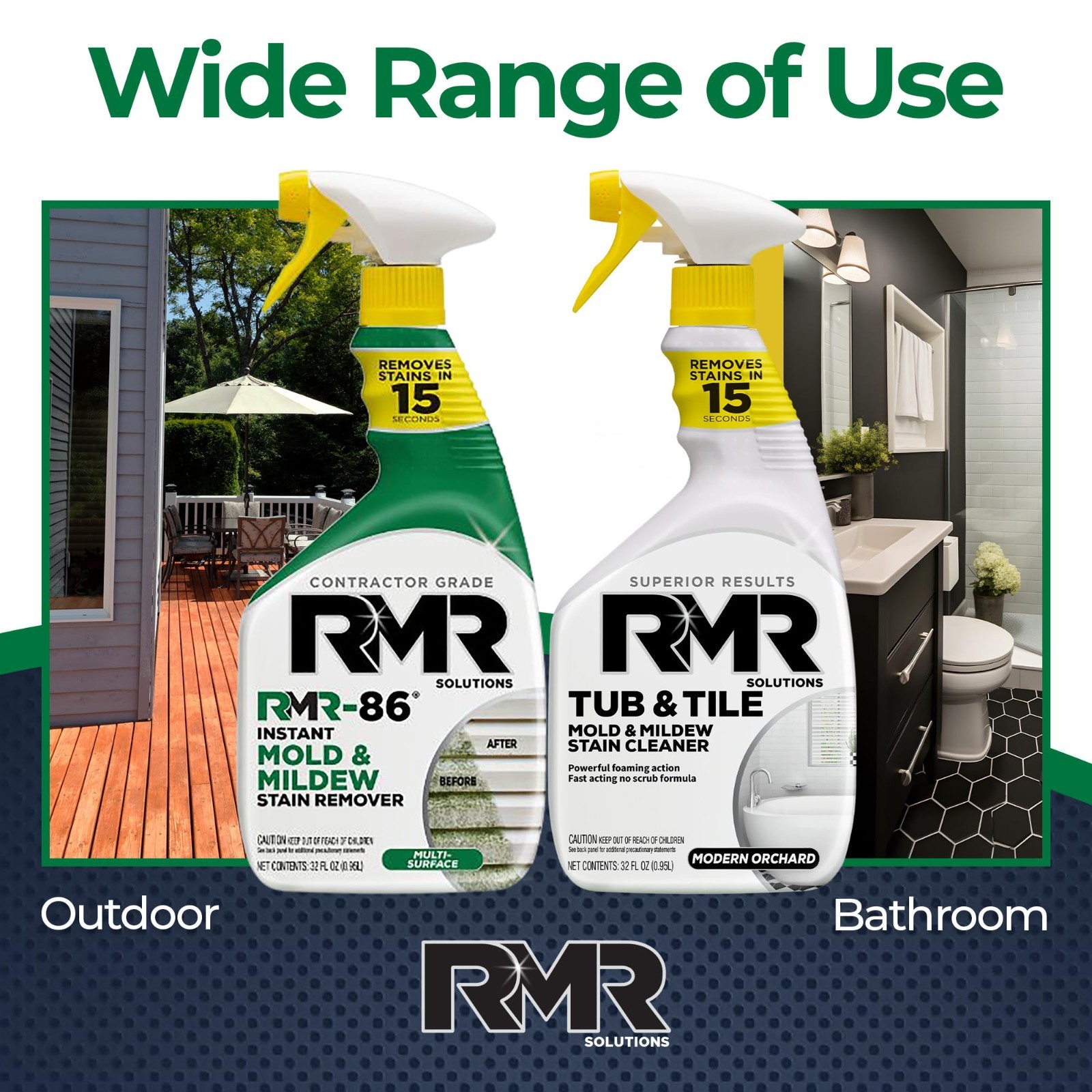 Mold & Mildew Stain Remover Kit – No-Scrub Cleaner for Bathroom, Shower, Siding