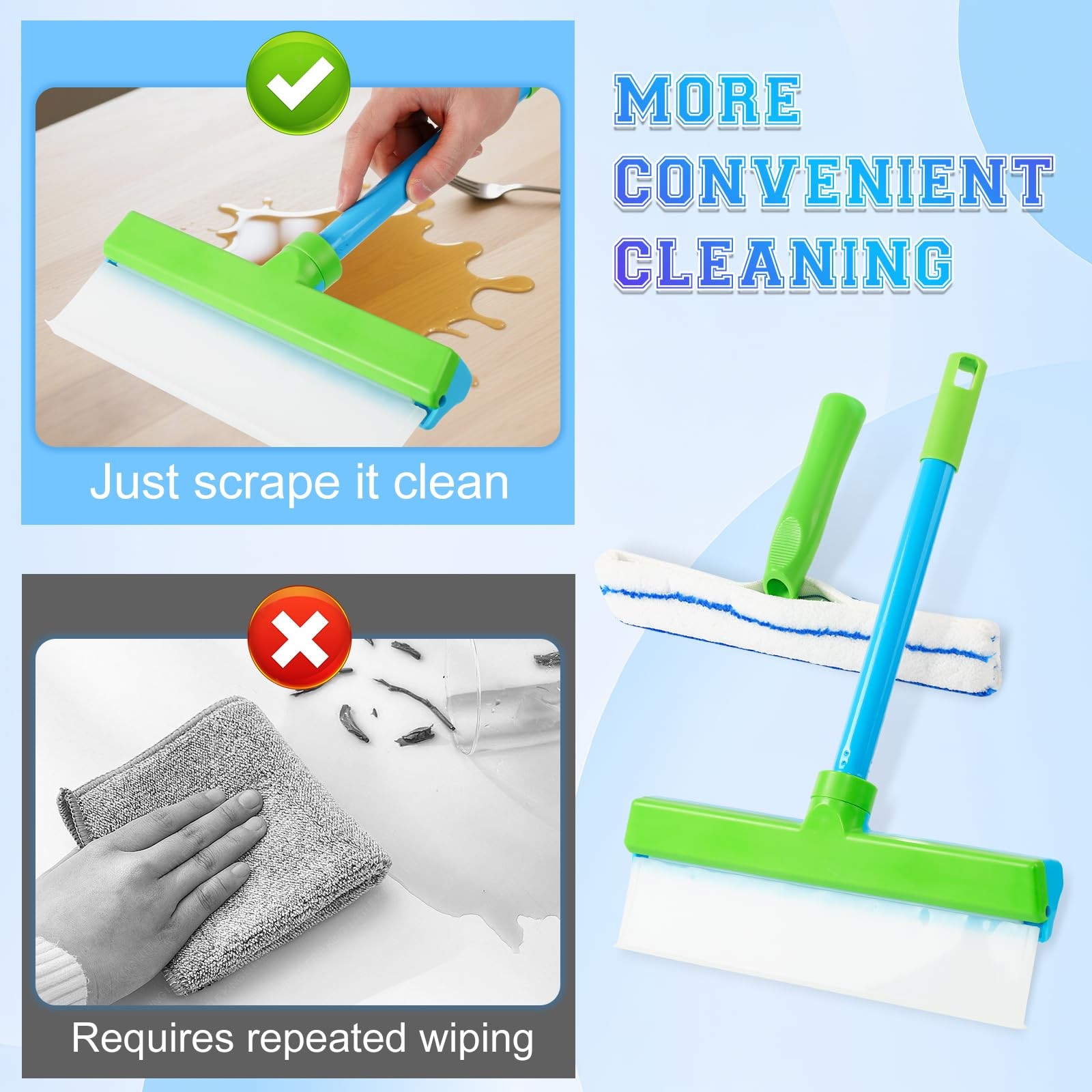 Window Cleaning Kit, Window Squeegee, Recyclable Silicone Window Squeegee Kit, 3