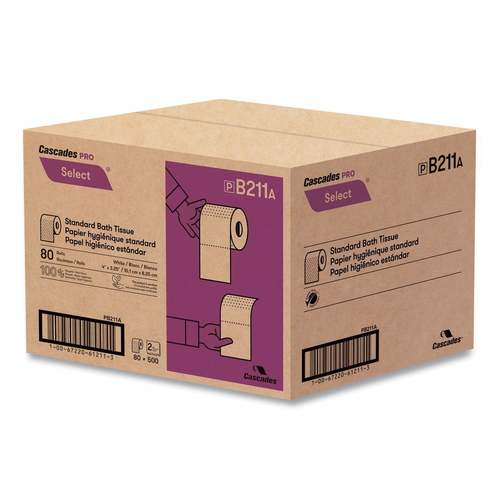 Cascades PRO B211 2-Ply Select Standard Bath Tissue – White (80/Carton) New