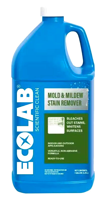 ECOLAB Mold & Mildew Stain Remover, Indoor & Outdoor, Made In USA – 2 Gallon