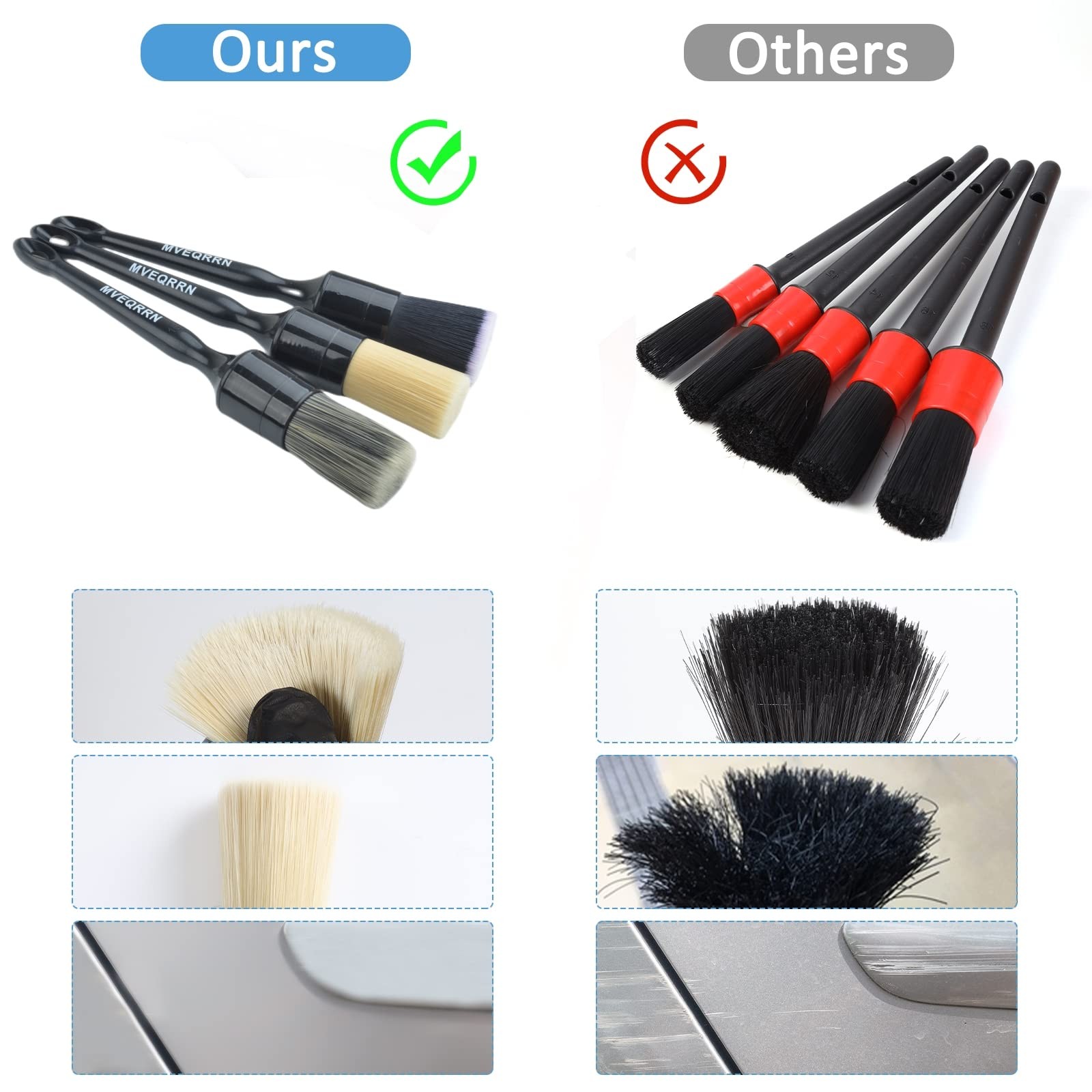 3pcs Car Detailing Brush Set-1pcs Boars Hair Car Detailing Brushes,1pcs Ultra…