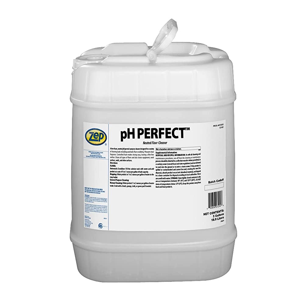 Zep pH Perfect Neutral Floor Cleaner – 5 Gallon (Case of 1) 72935 – Low Foam,