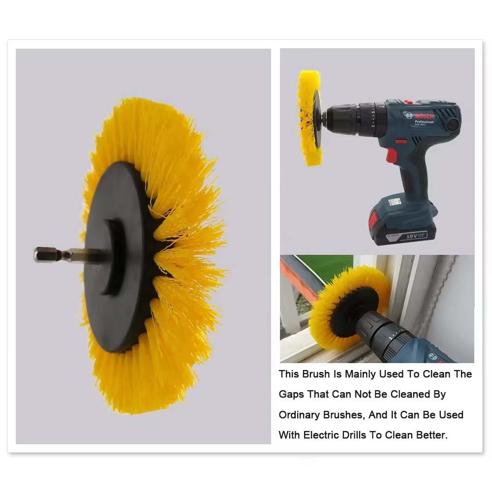 Drill Brush Electric Attachment Power Scrubber Cleaner Cleaning Carpet 3.5 Inch