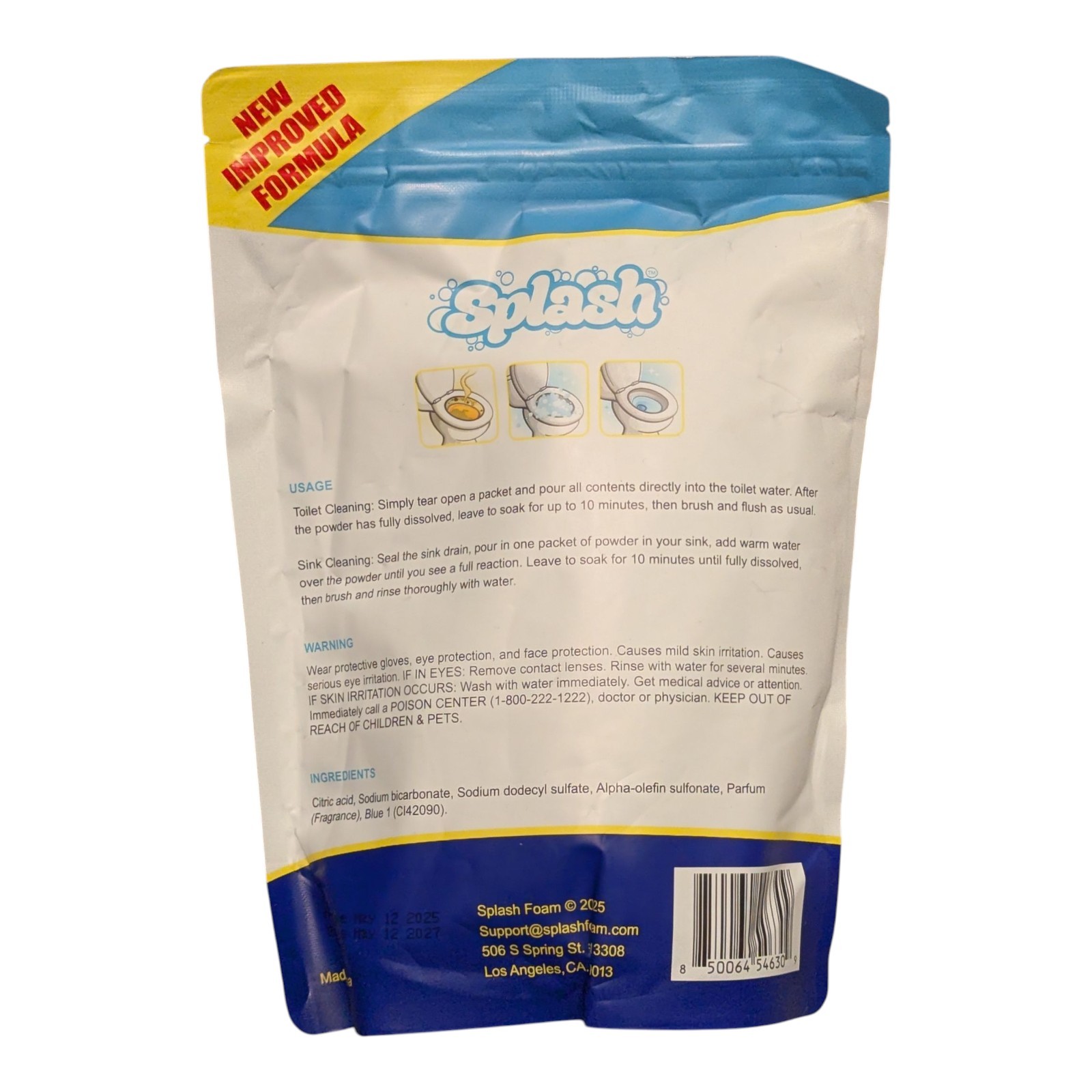 Splash Toilet Cleaner Self Activating Cleaning Powder for Toilet Bowl Cleaning