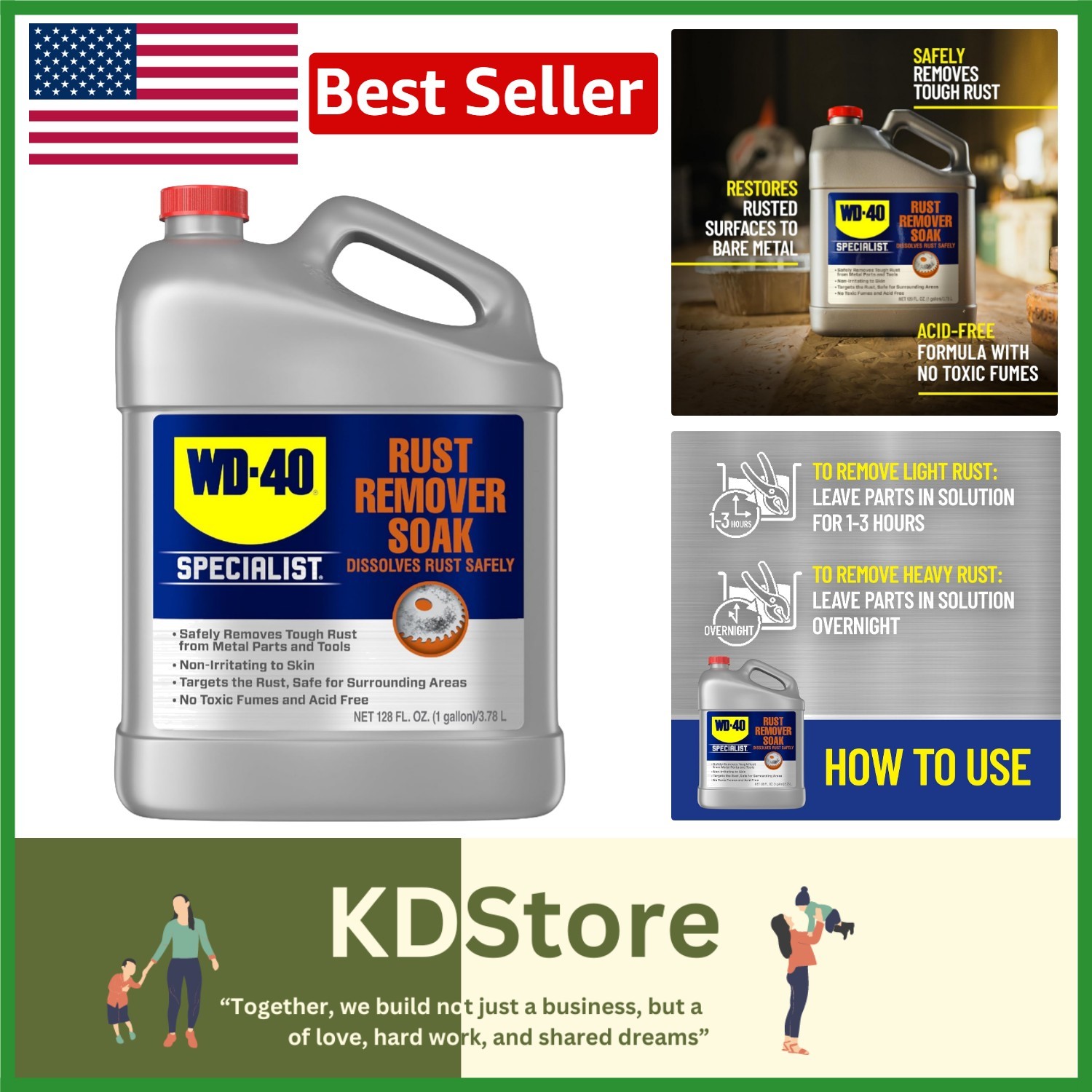 Biodegradable One Gallon Rust Remover Soak – Non-Toxic for Safe Metal Care