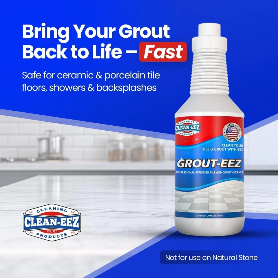 Clean-eez Grout-eez Heavy Duty Grout Cleaner Tile & Floor Stain Remover 32oz