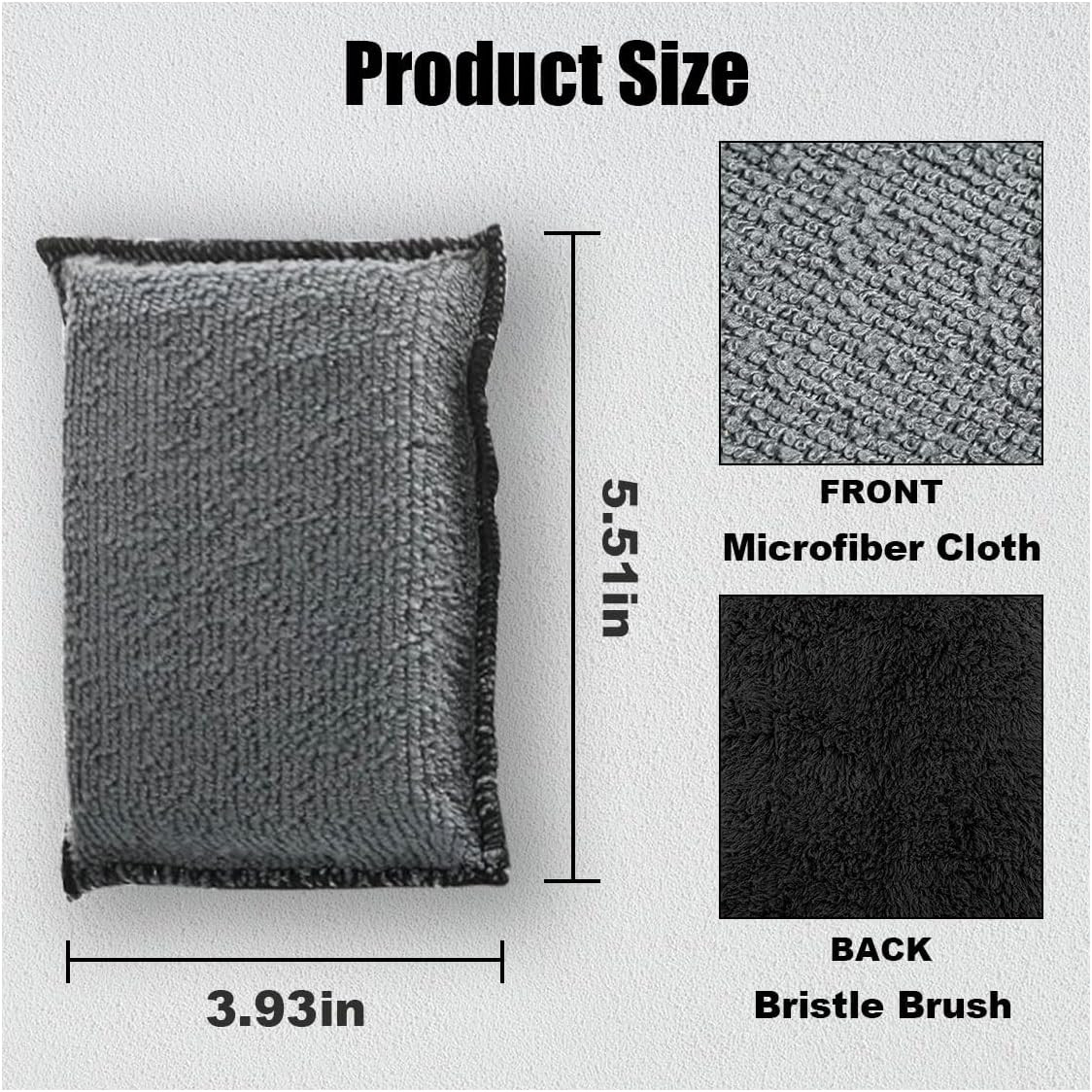 3PCS 5″×3″ Car Interior Scrubbing Sponges, Microfiber Car Wash Sponges, Auto Det
