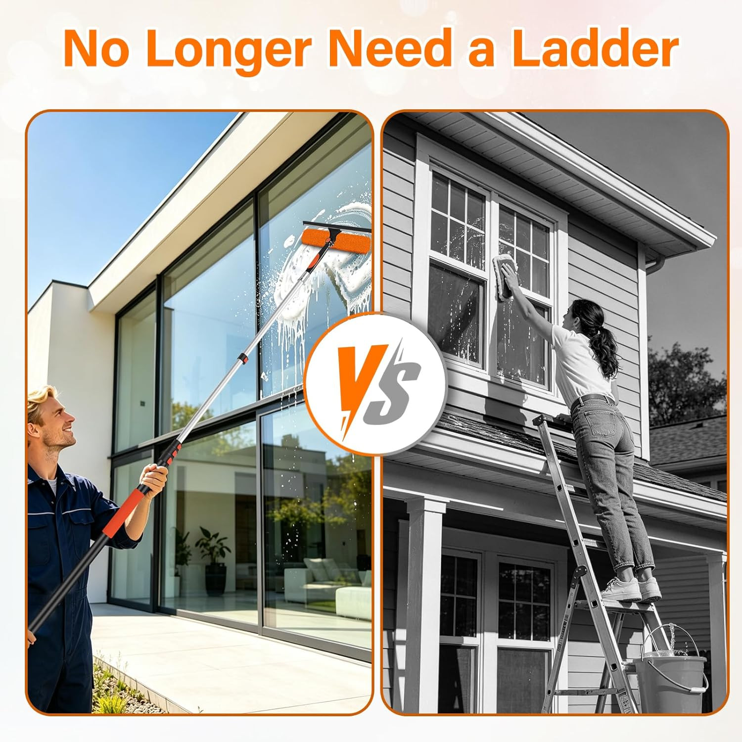 26FT High Reach Duster with Extension Pole 5-20FT, 4-In-1 Cleaning Kit with Univ