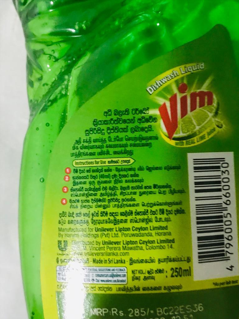 Dishwash Liquid With Real Lime Juice Turbo Degreasing 250ml 100% Best Quality