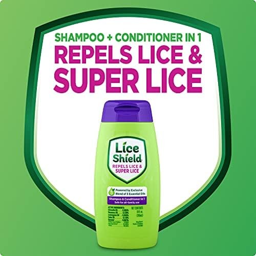 Lice Shield Shampoo & Conditioner in 1, Repels Lice and Super Lice, 10 fl oz