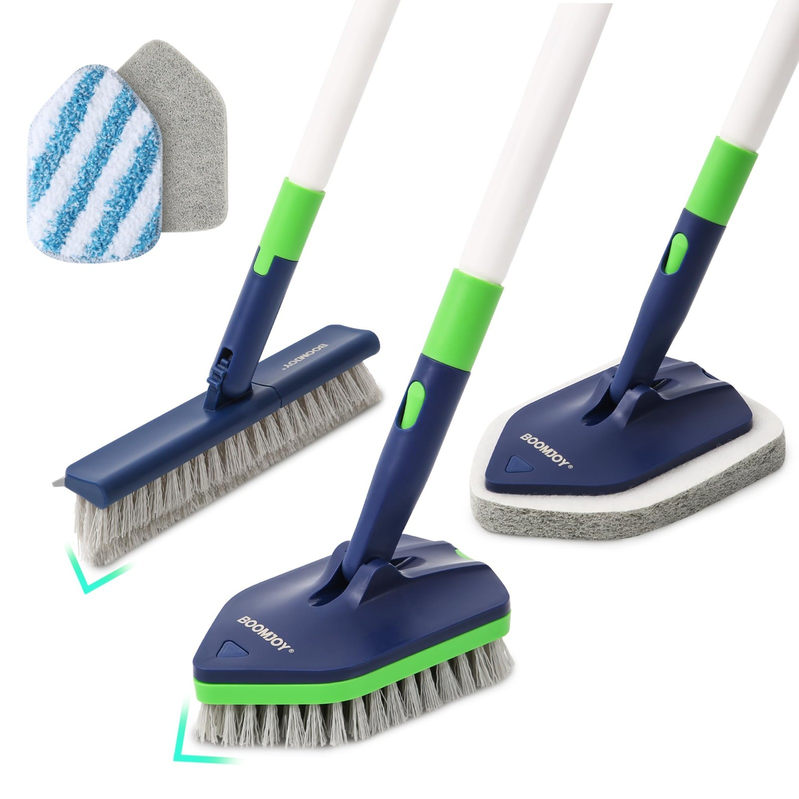 4-in-1 Extendable Shower Cleaning Brush Set – 58″ Tub & Tile Scrubber, Grout Bru