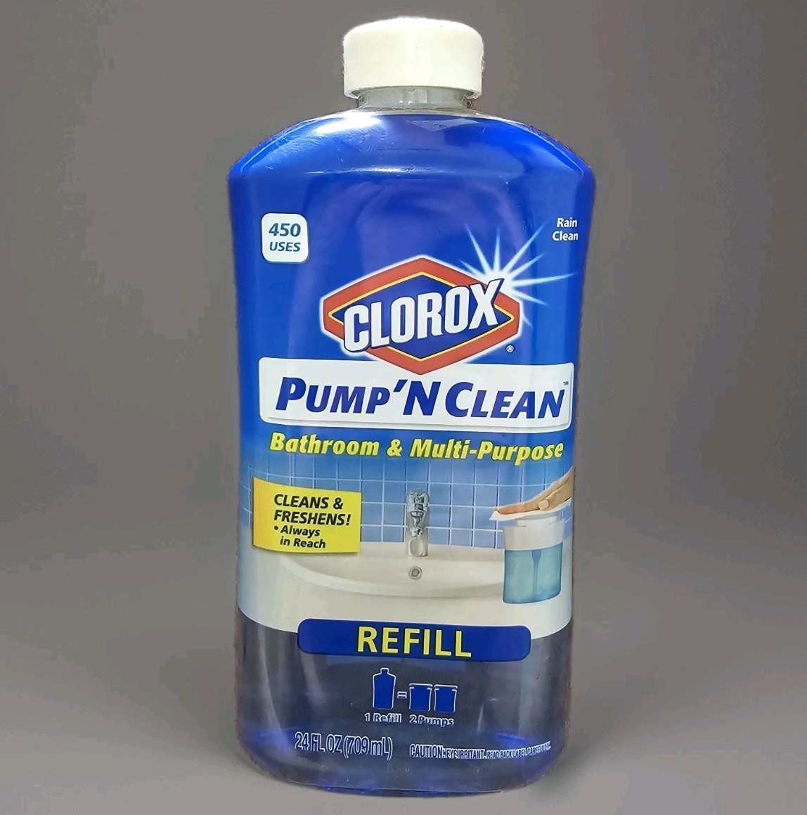 NEW Clorox Pump ’N Clean Bathroom Refill 24 oz Rain Clean Discontinued NOS