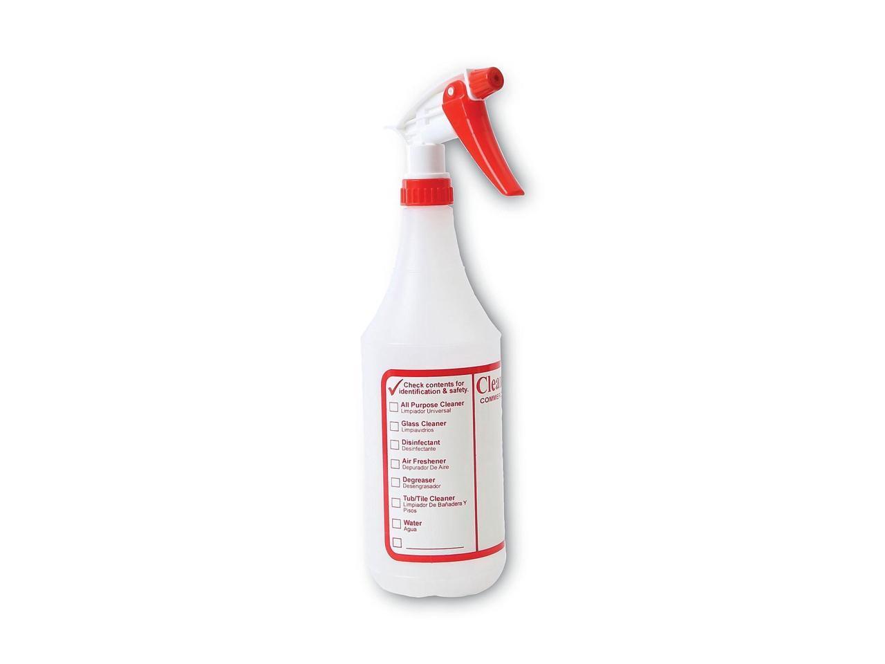 Boardwalk Trigger Spray Bottle 32 oz Clear/Red HDPE 3/Pack 03010