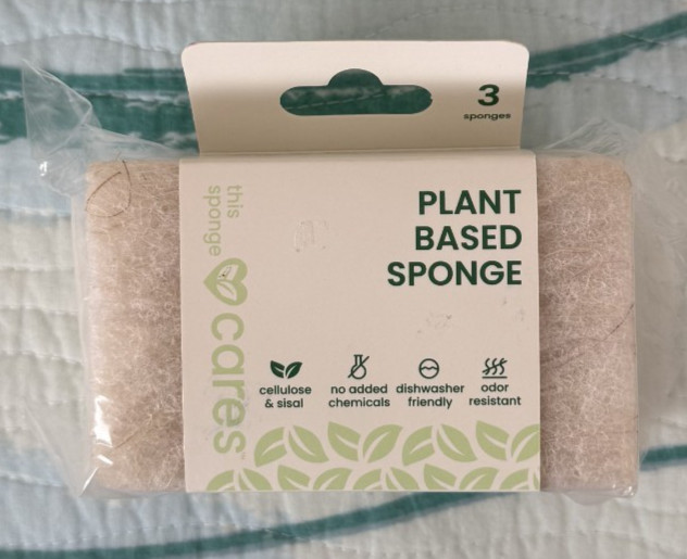Cares Plant Based Household Cleaning Sponge Hypoallergenic 3 Pack Ivory NEW