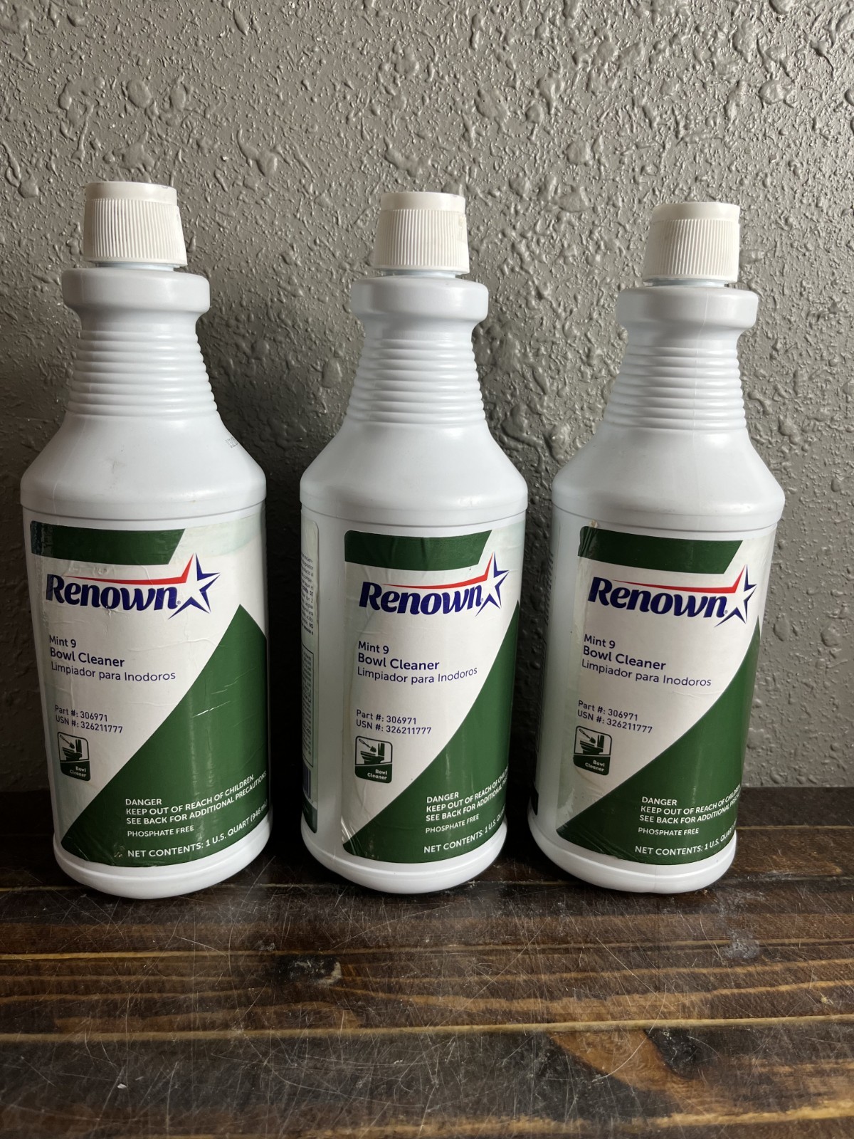 Pack of 3 Renown Mint 9 306971 Bathroom Toilet Bowl Cleaner 1 Quart