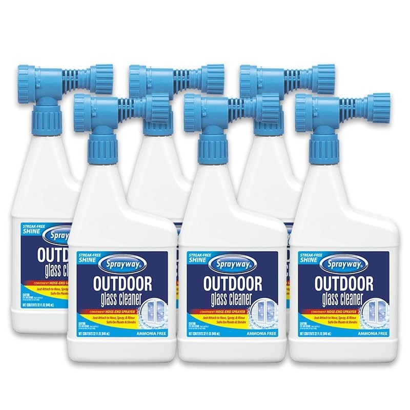 Streak-Free Outdoor Glass Cleaner 32oz – Pack of 6 | Foaming Action for Windows