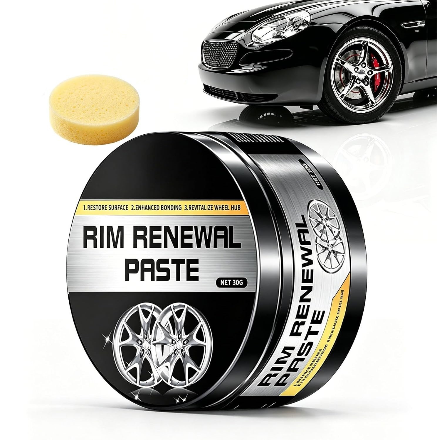 Rim Renewal Paste for Car Wheel Scratch Care, 30/50/80g | Hub polishing paste