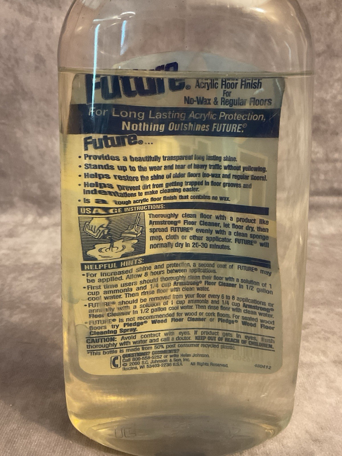 FUTURE PREMIUM FLOOR POLISH 27 FL OZ SC JOHNSON DISCONTINUED 2000 OLD STOCK