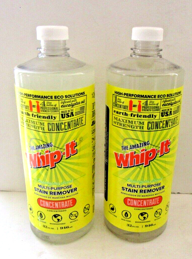 (TWO 32 oz) Whip-It Concentrate All Purpose Cleaner & Stain Remover Non Toxic