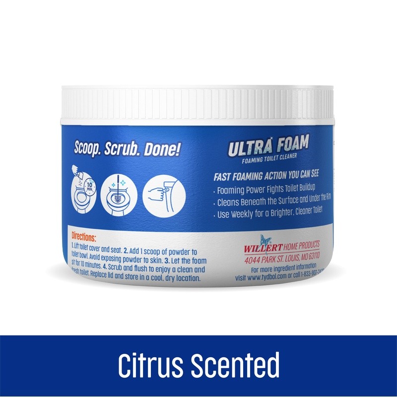 Ultra Foam Toilet Cleaner Citrus Scent Foaming Action Removes Stains 5 Uses