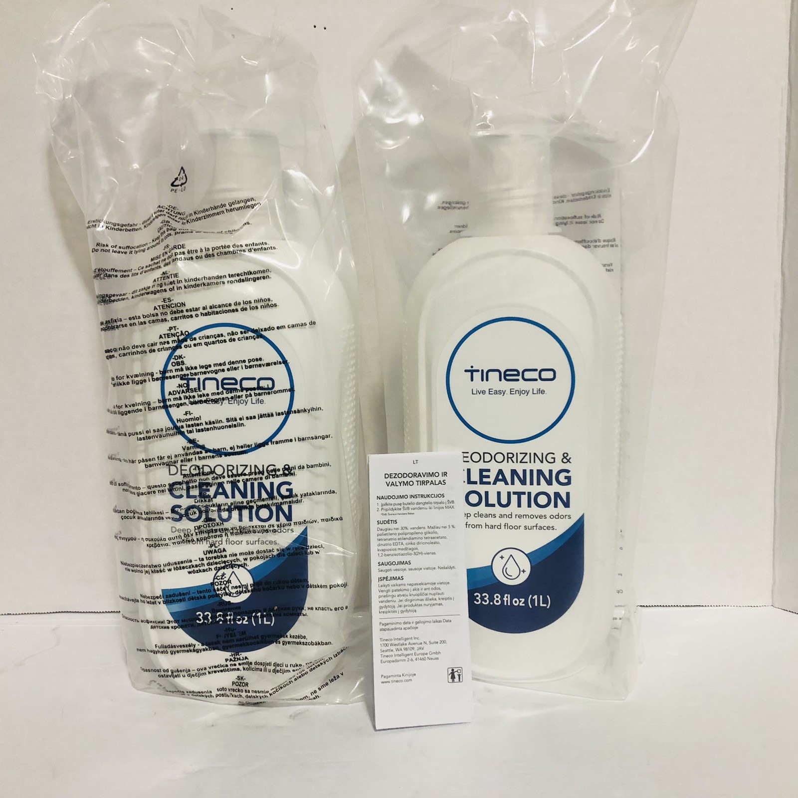 Tineco Deodorizing Cleaning Solution 33.8 fl oz Deep Cleans Hard Floors 2-Pk New