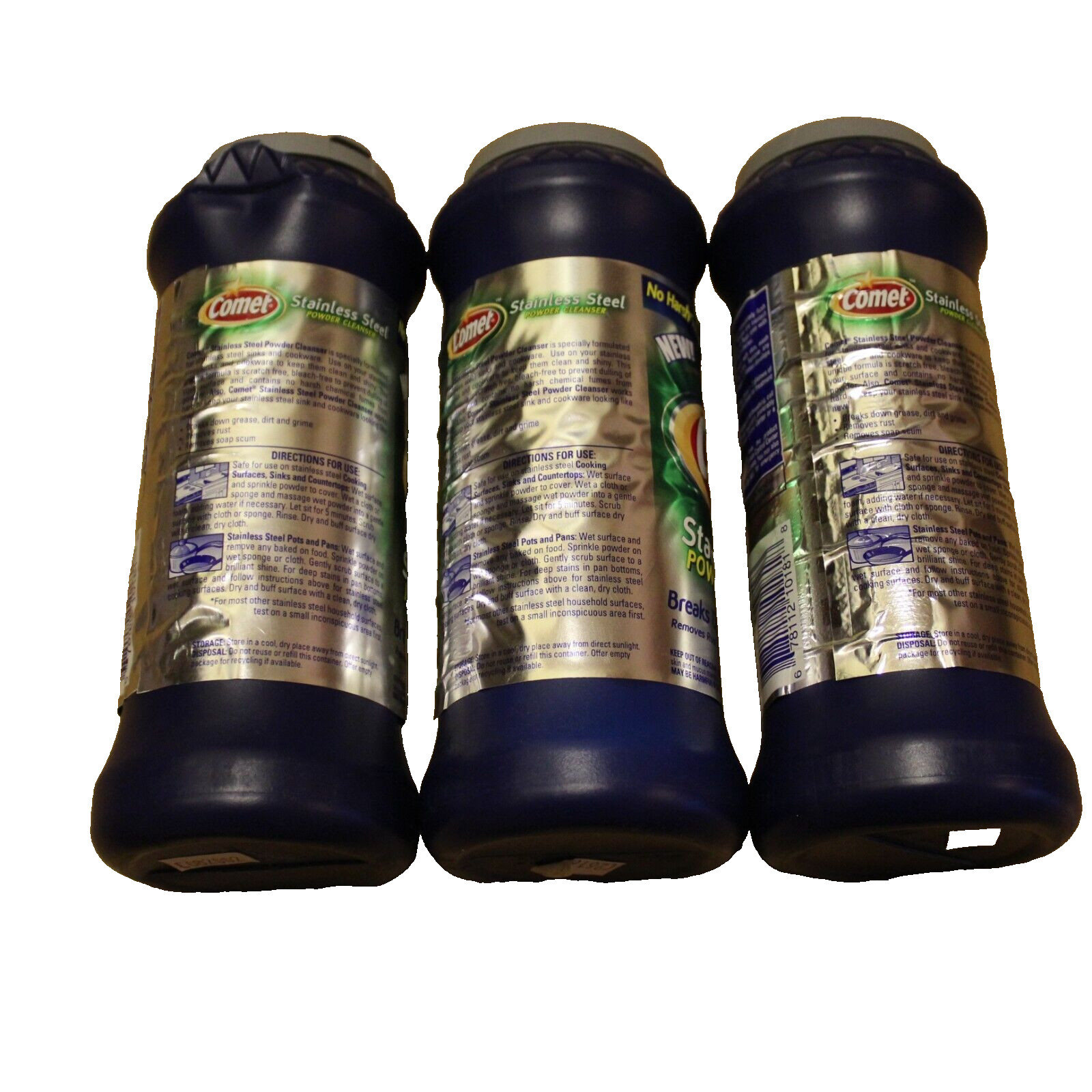 3 New Comet Stainless Steel Powder Cleanser Shines & Polishes