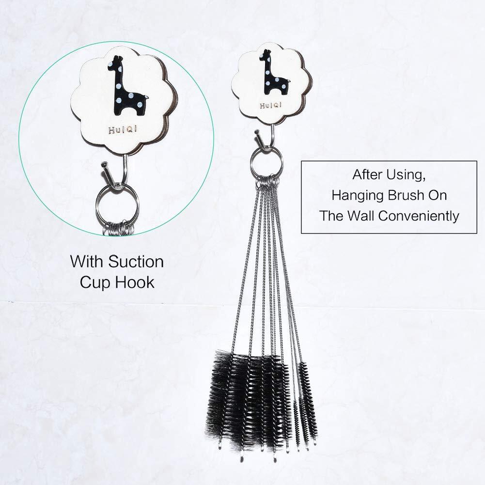 Pipe Cleaners 8 Inch Nylon Bottle Straw Cleaning Brush Set Stainless Steel Handl