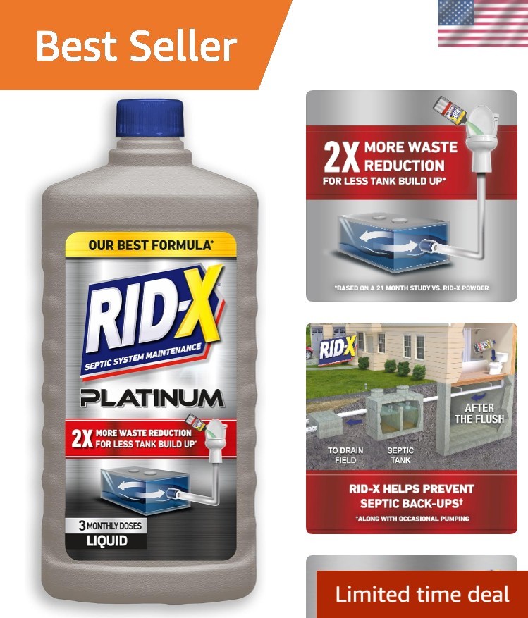 Natural Septic Tank Treatment – 3 Supply with x2 Waste Reduction Formula