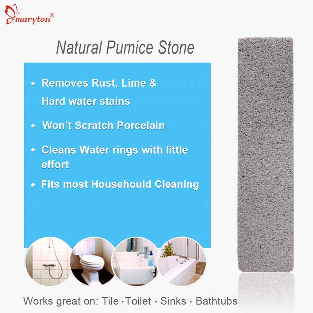 MARYTON Pumice Stone for Toilet Cleaning, Sticks 4 Count (Pack of 1)