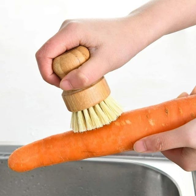 1 Pcs Palm Wooden Dish Scrubber Brush,Dish Brush Set, Dish Brushes, Durable W…