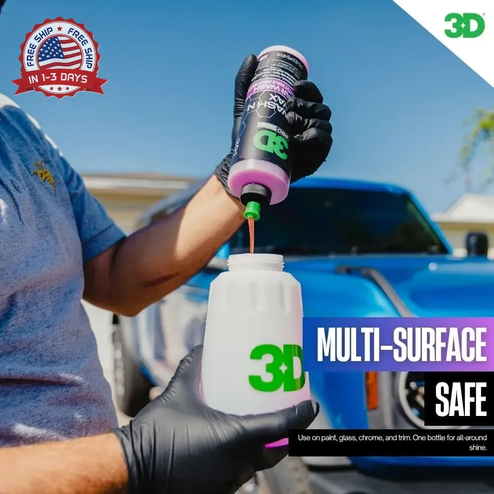 3D Wash N Wax Car Wash Soap – pH Balanced, Easy Rinse, Scratch Free Soap with Wa