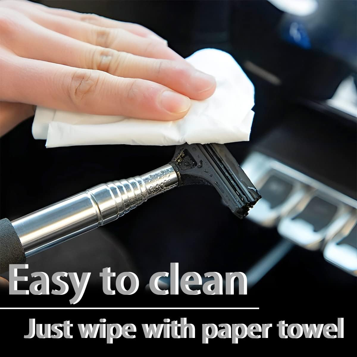 Car Rearview Mirror Wiper, Retractable Auto Glass Squeegee, Water Cleaner with T