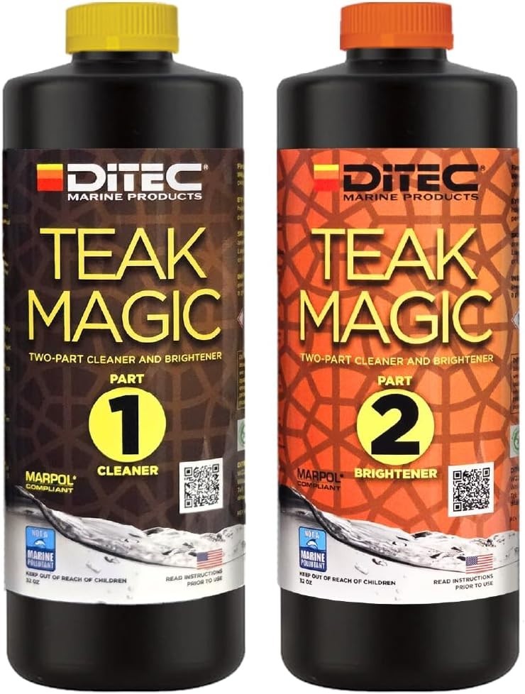 DITEC Teak Magic, Two-Step Gel Teak Cleaner and Brightener, Restores Wood