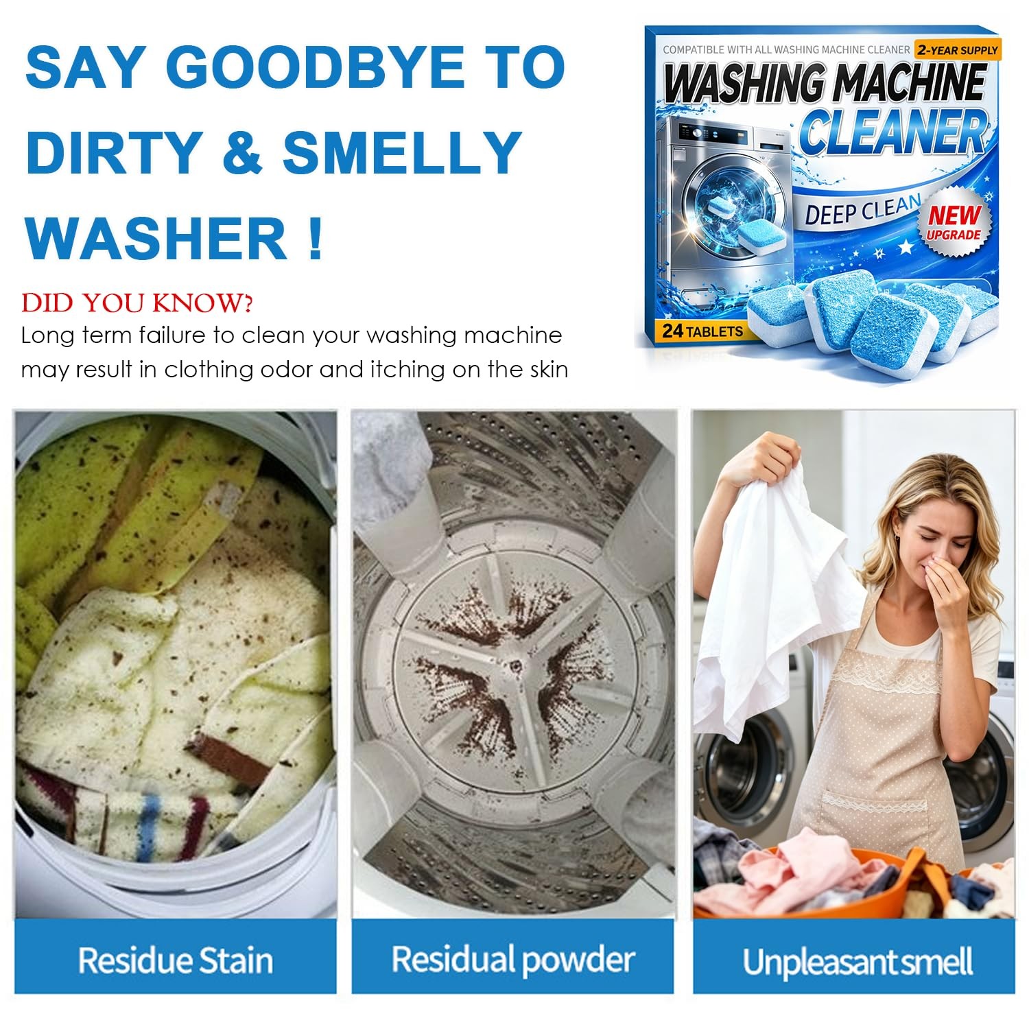Enzyme Washing Machine Cleaner Tablets Protease Laundry Machine Cleaner