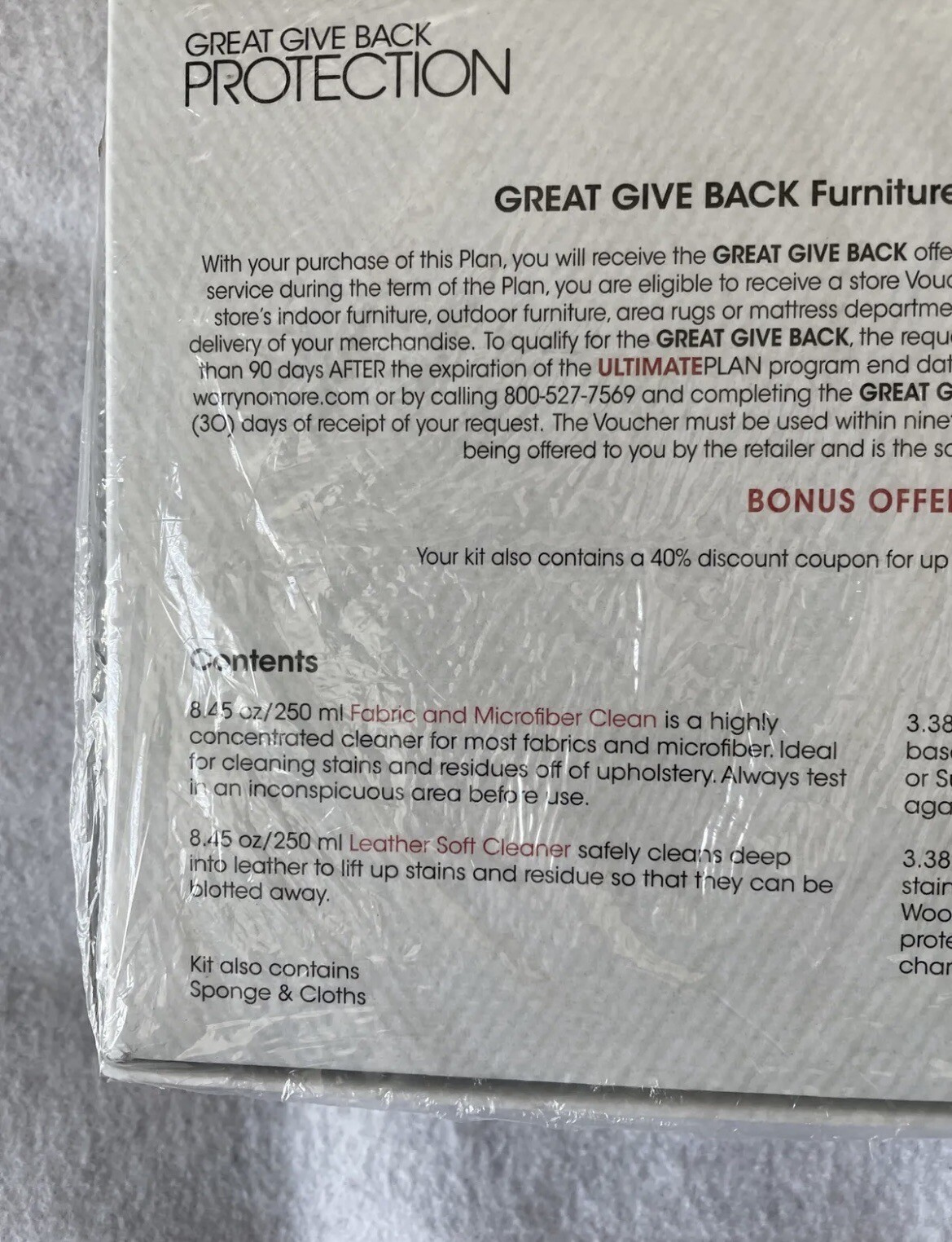 ULTIMATE PLAN UNITERS FURNITURE CLEANER KIT FABRIC LEATHER WOOD POLISH SEALED