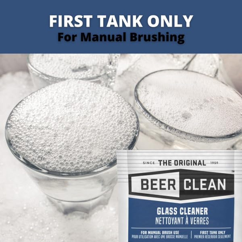BEER CLEAN Bar Glass Cleaner, 0.5 Oz Packets (100-Pack) – Concentrated Powdered