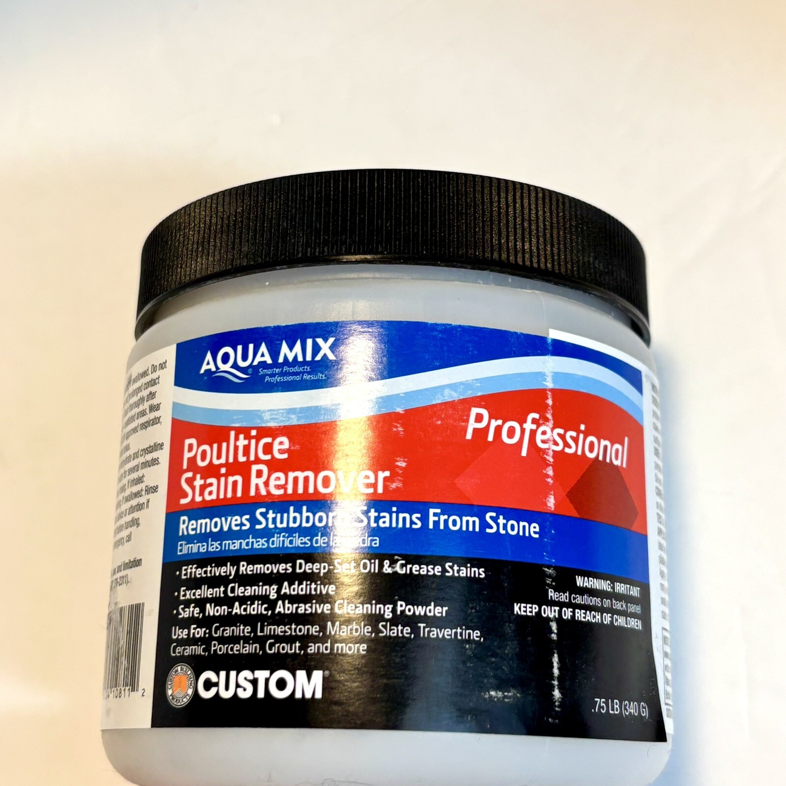 Aqua Mix Poultice Stain Remover – 0.75 lb. Abrasive Cleaning Powder For Stone