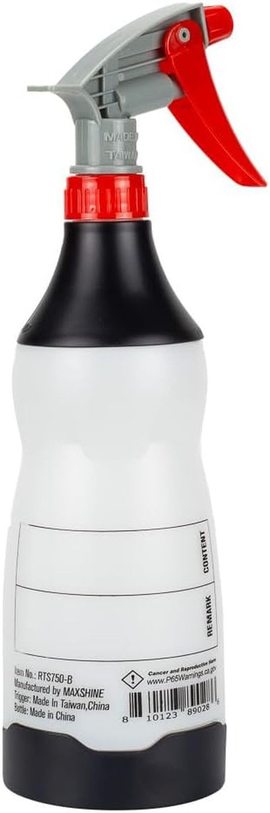 25Oz Heavy-Duty Spray Bottle (Black) | Chemical-Resistant Detailing Sprayer with