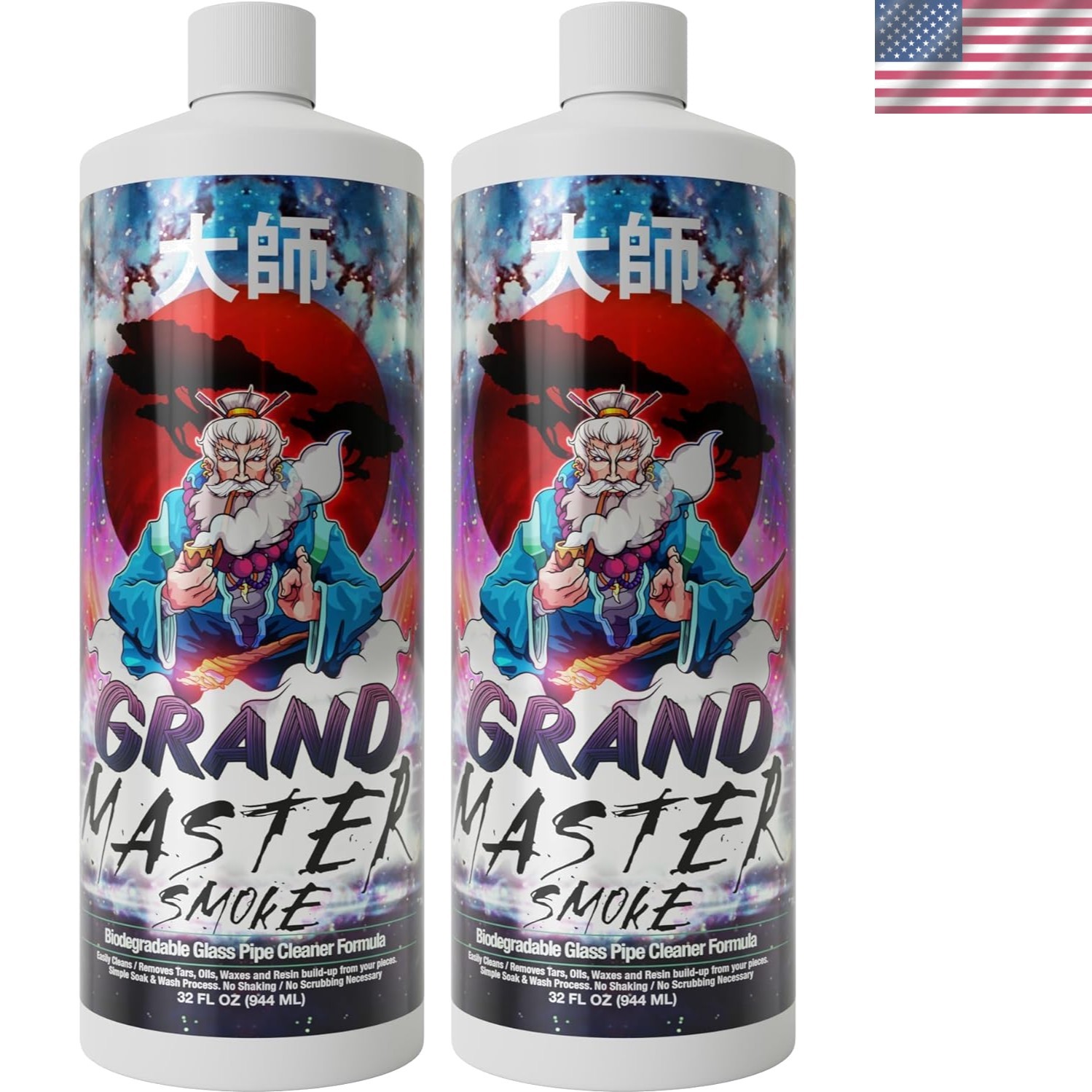 64oz / 2 Pack Soak & Wash Bundle Glass Pipe Cleaner – Cleanse, Deodorize, Res…
