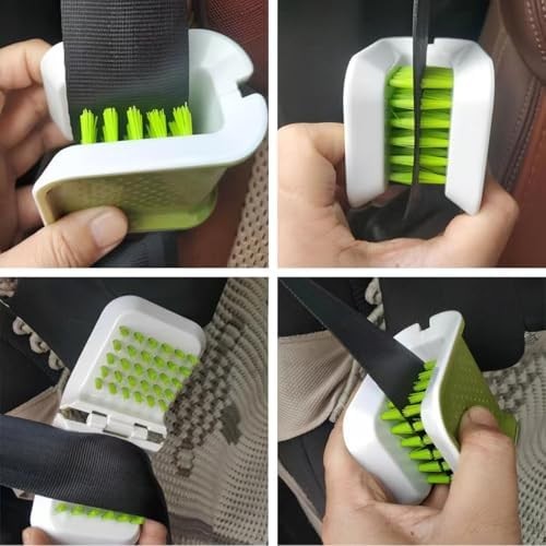 2PCS Car Seat Belt Cleaning Brush, U-Shaped Double Sided Vehicle Safety Belt Was
